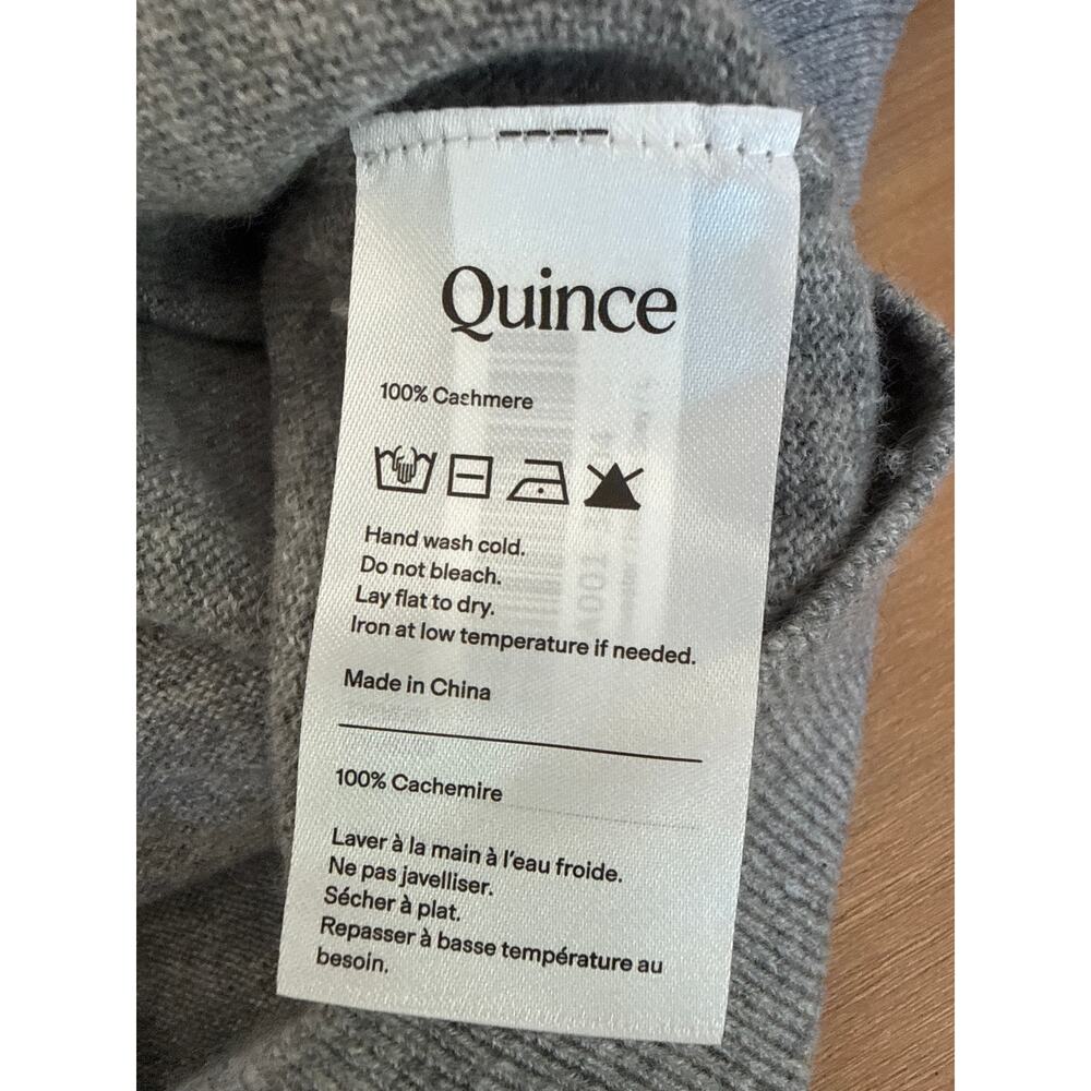 Quince 100% Mongolian Cashmere Polo Sweater Heather Gray Large - Picture 6 of 7